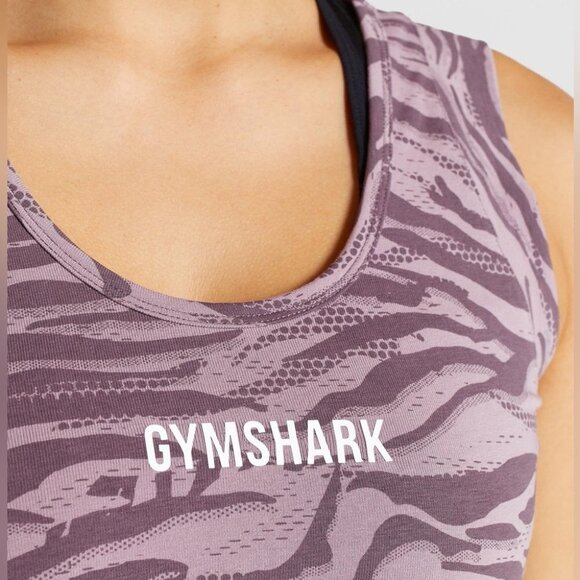 Gymshark Animal Print graphic tank top Scoop neck Purple Zebra print Medium - Picture 12 of 15